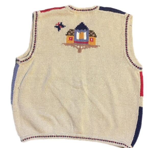 Multi coloured vintage knit vest (large) - Picture 4 of 6